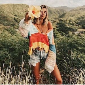 💔SOLD💔 Wildfox Andros Striped Palmetto Sweater